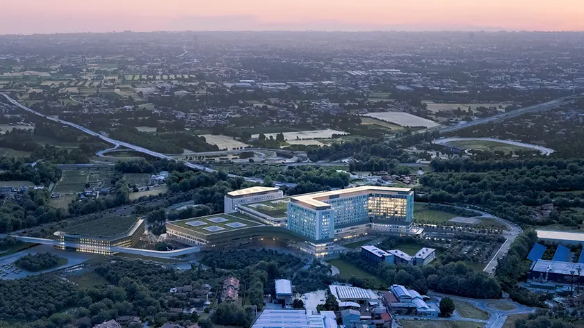 Il rendering del futuro nuovo ospedale di Padova Est