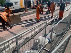 I lavori del cantiere del tram in stazione a Padova