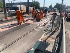 Lavori in corso nel piazzale della stazione