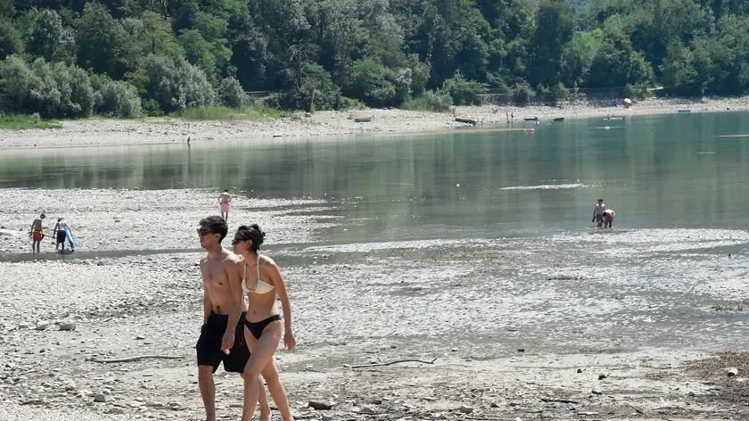 Il lago di Santa Croce in secca