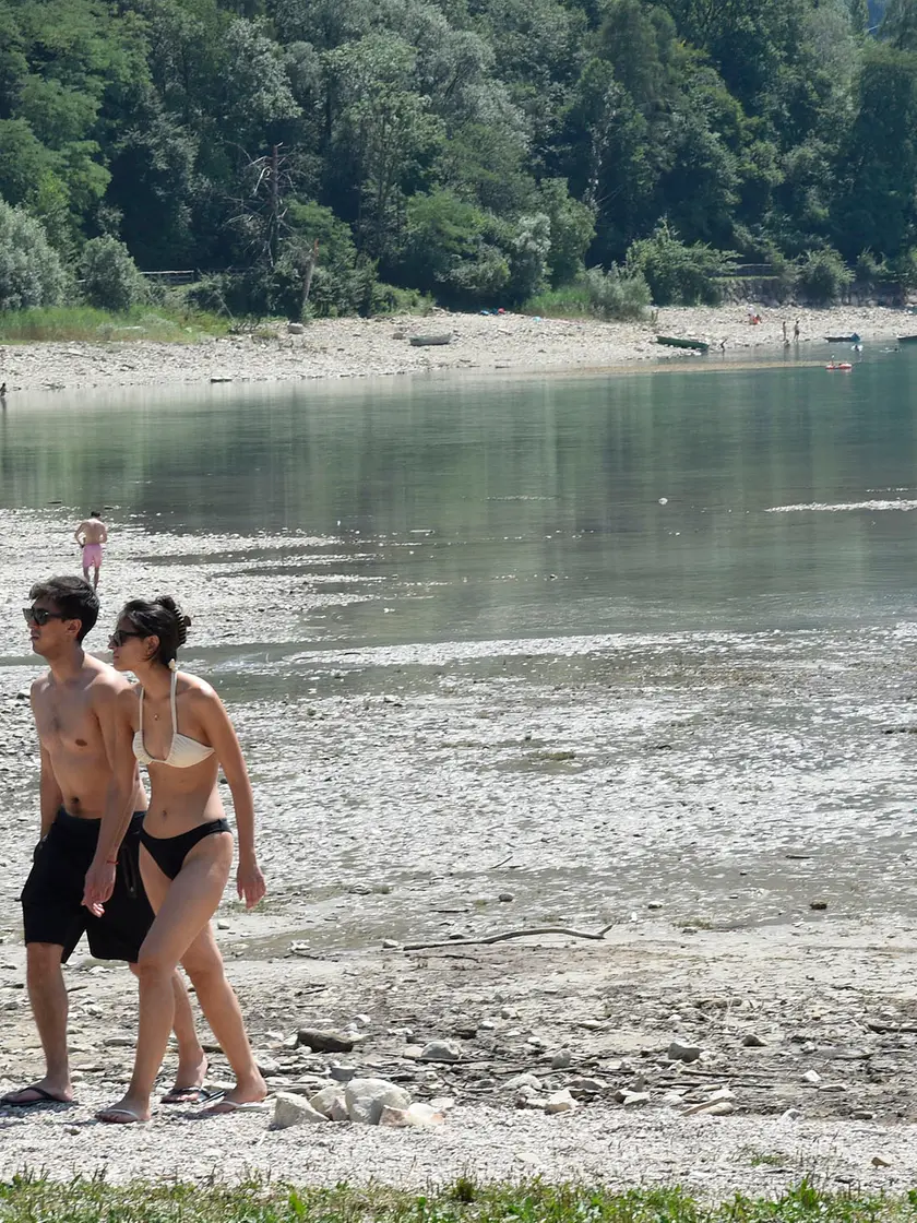 Il lago di Santa Croce in secca