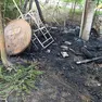 Il punto ristoro dato alle fiamme