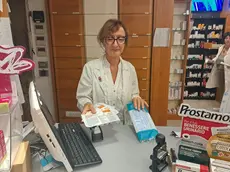 La vendita delle mascherine in farmacia a Tolmezzo (foto Di Bernardo/Petrussi)