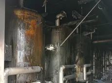 Gli effetti dell’incendio all’hotel Imperial