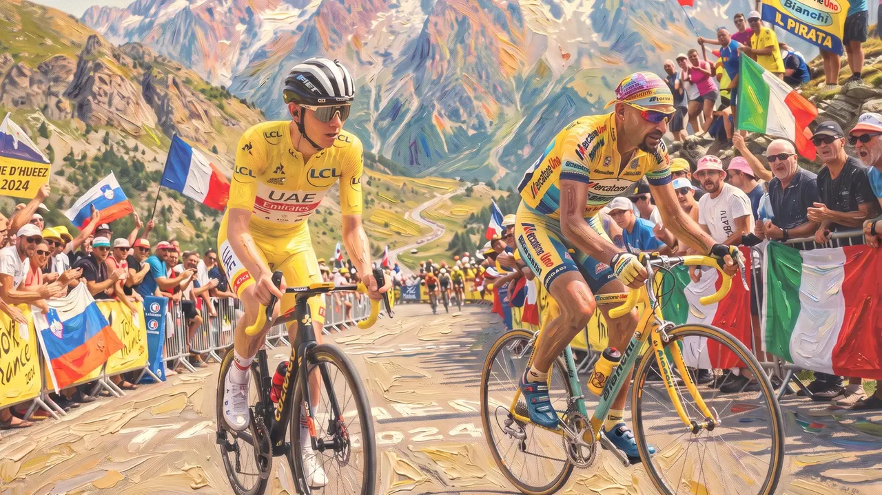 Due ciclisti nel mito, senza tempo, per il gusto di sfidarsi quando la strada si impenna e richiede lo sforzo più autentico