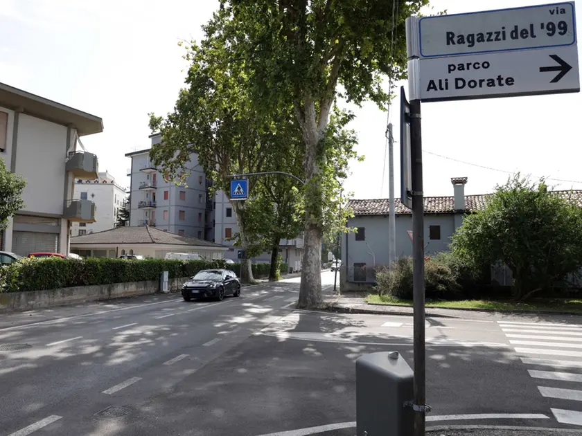 Il punto in cui è avvenuto l'investimento in auto