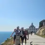 I tre amici durante l’impresa di Padova-Finisterre in bicicletta