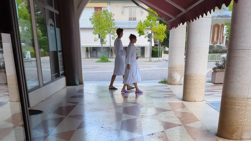 I turisti nel centro di Abano
