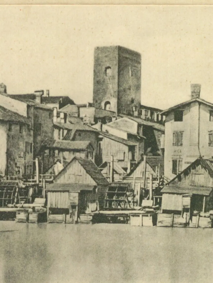 I mulini a ponte Molino in una immagine storica