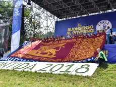 Un raduno sul pratone a Pontida