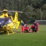 Intervento di soccorso del Suem con l'elicottero