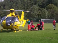Intervento di soccorso del Suem con l'elicottero