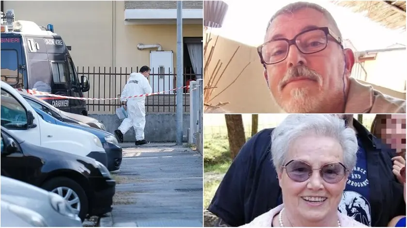 I rilievi di polizia scientifica. A lato, Enrico Marigo e Maria Zanasca