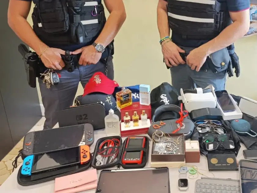Il bottino recuperato dalla polizia