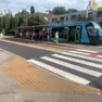 Uno dei tram fermi ieri mattina all’Arcella