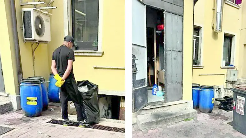 La zona retrostante del ristorante chiuso a Padova