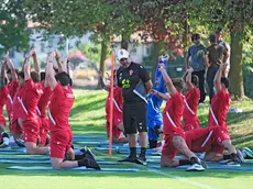 La squadra durante un allenamento