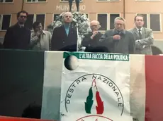 Pino Rauti fotografato a un evento della destra