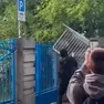 La protesta davanti all’istituto tecnico Marconi