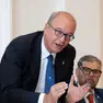 L’intervento del ministro Valditara a Monfalcone, dietro di lui il segretario regionale della Lega Dreosto (Bonaventura)