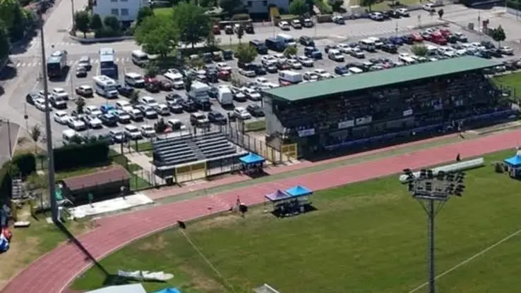 Il parcheggio dello stadio di Abano dove è avvenuta l'aggressione