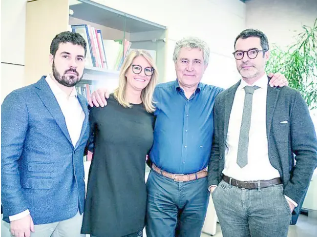 La famiglia Voltan, da sinistra: Matteo, Federica, Alfieri e Nicola