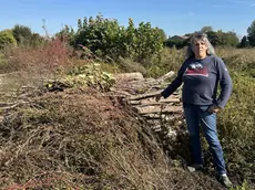 Ileana Miotto nel suo terreno spesso saccheggiato (Foto Piran)