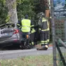 L'auto del militare dopo l'incidente