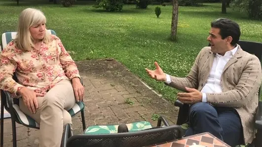 L’olimpionica di kayak Josefa Idem testimonial di Abano l’estate scorsa con il sindaco Federico Barbierato