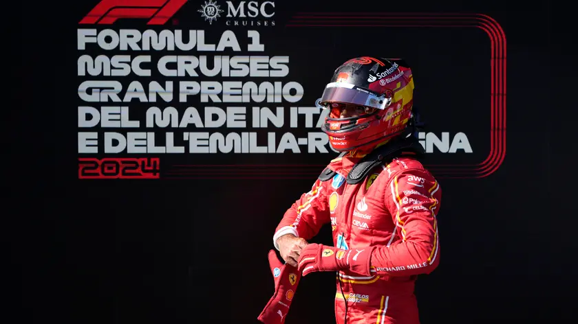 The delusion of Carlos Sainz of Spain and Ferrari SF-24 during Qualify of the Formula 1 Gran Premio del Made in Italy e dell’Emilia-Romagna at Enzo e Dino Ferrari Circuit on May 19 2024 in Imola, Italy. ANSA/DANILO DI GIOVANNI