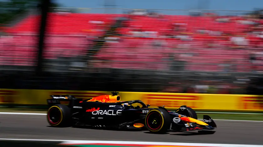 Max Verstappen of Netherlands and Red Bull Racing drive on track during the Free Practice 3 of the Formula 1 Gran Premio del Made in Italy e dell’Emilia-Romagna at Enzo e Dino Ferrari Circuit, Imola, Italy, 19 May 2024. ANSA/DANILO DI GIOVANNI