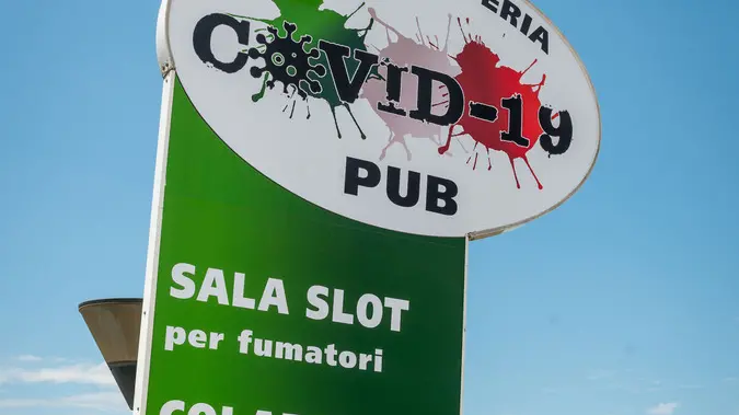 Borgo Veneto (PD), 17 giugno 2020. Polemica sul nome del bar “Covid-19” di Borgo Veneto. Nella foto: Dino Trivellato gestore del locale