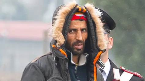 Stanghella (PD), 29 ottobre 2019. RIS dei Carabinieri compiono rilievi nella casa di Samira El Attar in via Statale a Stanghella. Nella foto: il marito Bakbri Mohammed tra i Carabinieri.