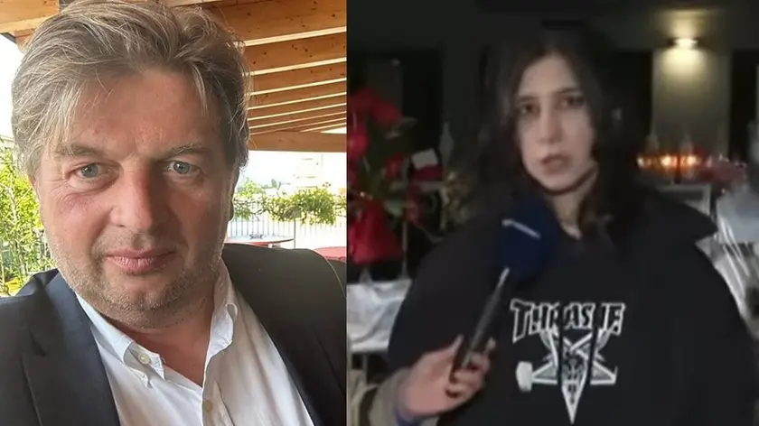 Il consigliere regionale leghista Stefano Valdegamberi ed Elena Cecchettin durante l'intervista