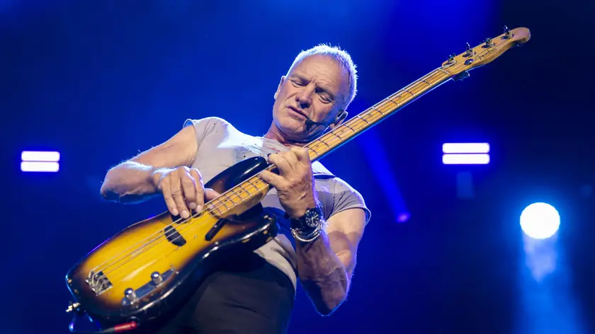 epa11484279 British singer Sting performs on the Lake stage during the 58th Montreux Jazz Festival (MJF), in Montreux, Switzerland, 17 July 2024. EPA/CYRIL ZINGARO EDITORIAL USE ONLY EDITORIAL USE ONLY