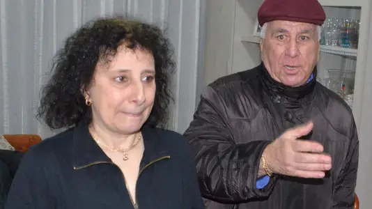 Interpress/ M.Tagliapietra. 03.03.2016.- Monica Busetto nella abitazione del papà Benito a Castello 620/L. Da sx Monicxa Busetto, Benito Busetto e sua moglie