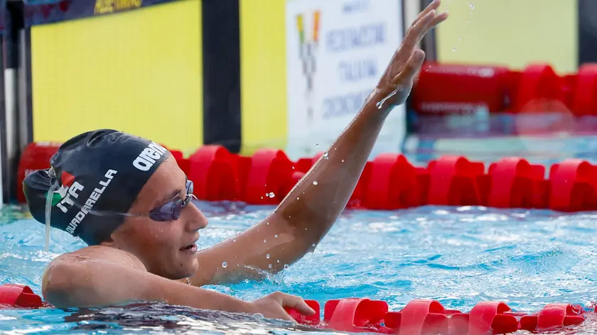 Quadarella Simona of Italy compete at Women 400m Freestyle during the 60th Settecolli Swimming Trophy, Rome, 23 June 2024. ANSA/FABIO FRUSTACI