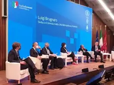 Un momento della presentazione alle Procuratie
