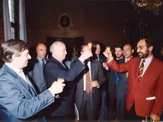 Un brindisi in occasione della visita ufficiale di Gorbaciov in Veneto nel 1993