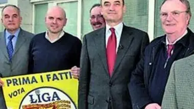 LIGA PER L’AUTONOMIA. Giorgio Vido (a destra) con Bortolussi