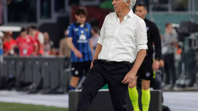 Atalanta's head coach Gian Piero Gasperini reacts during the Coppa Italia Final soccer match between Atalanta BC vs Juventus FC at the Olimpico stadium in Rome, Italy, 15 May 2024. ANSA/GIUSEPPE LAMI