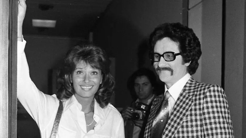 "Bonta' loro" - Lea Massari e Luciano Lutring. Roma, 6 aprile 1977 - ARCHIVIO ANSA 73706