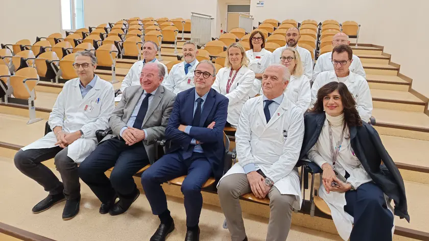 Il dg Dal Ben con il professor Dei Tos e la squadra dei nuovi direttori