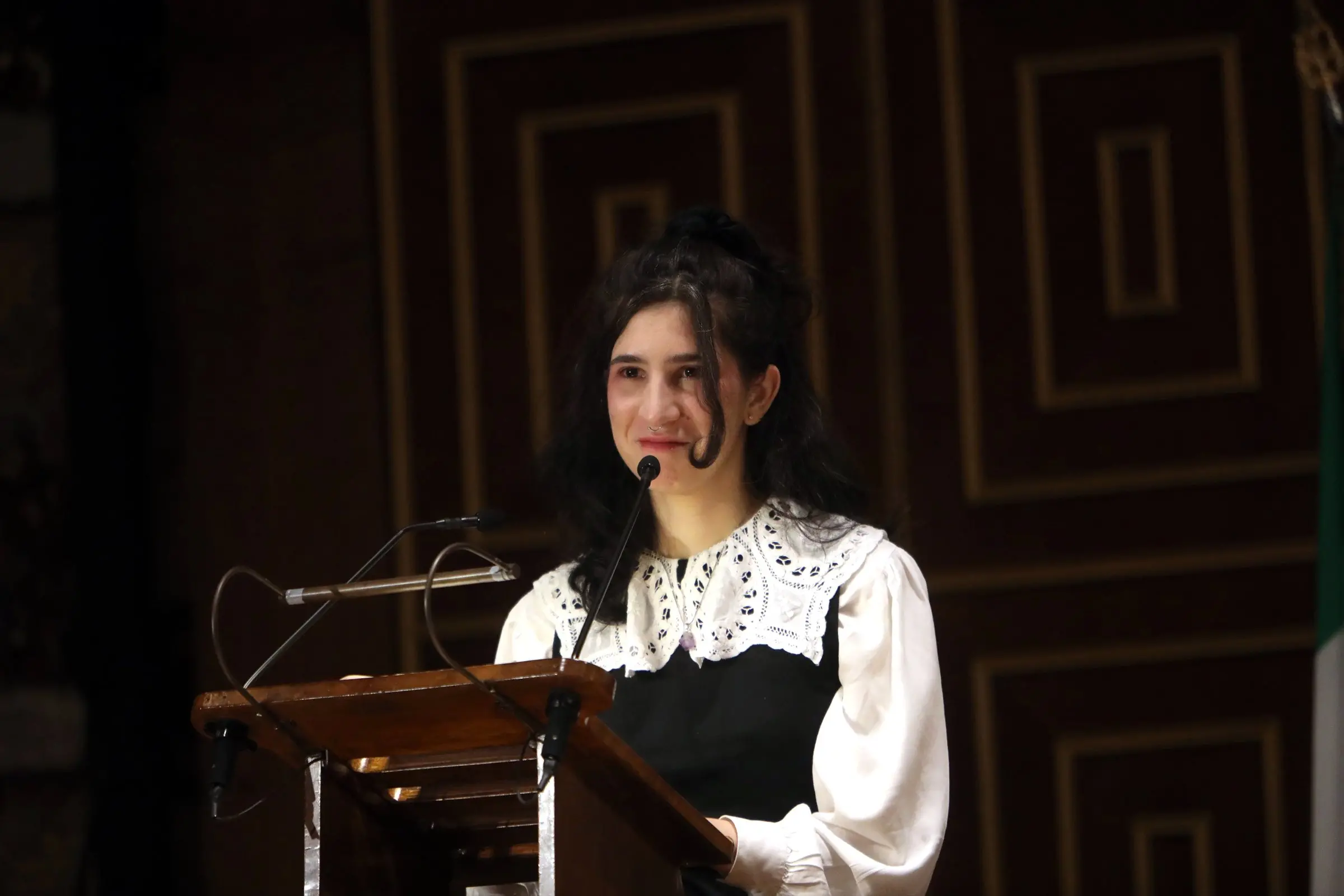 Elena Cecchettin al conferimento della laurea in Ingegneria biomedica alla memoria della sorella Giulia