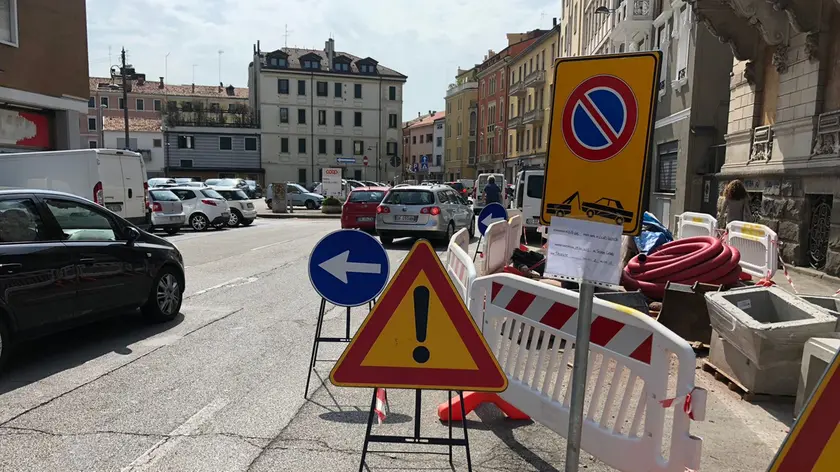 Il cantiere di via Trieste (foto Bianchi)