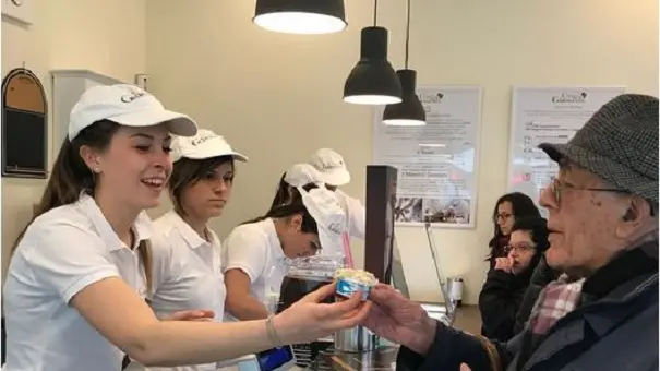 La gelateria "Come un pittore" in via Piave