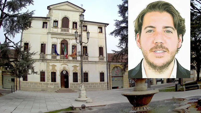 Il municipio di Carmignano di Brenta e il sindaco Eric Pasqualon
