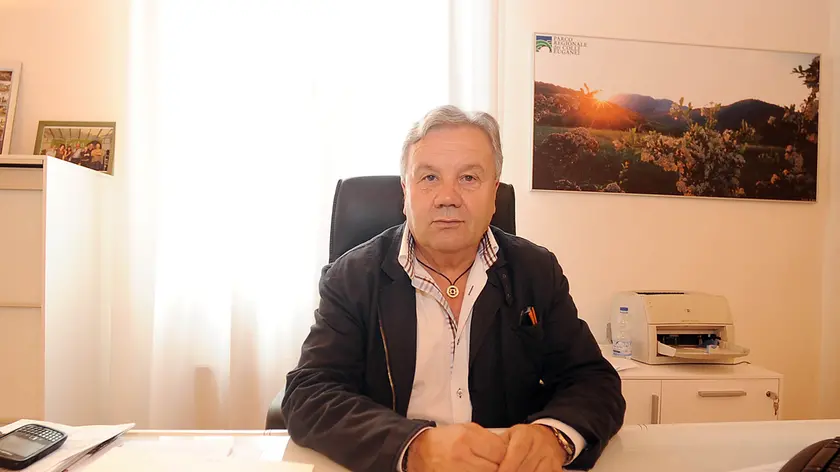 Este, 28.09.2012.Presidente del Parco Colli mette all'asta il costoso divano del suo ufficio..Nella foto: il presidente Gianni Biasetto..ph. Zangirolami