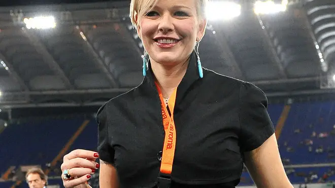 Valentina Mezzaroma, vicepresidente del Siena, prima dell'incontro di calcio di Serie A, Roma-Siena, allo stadio Olimpico di Roma, oggi 22 Settembre 2011. ANSA / ANDREA STACCIOLI