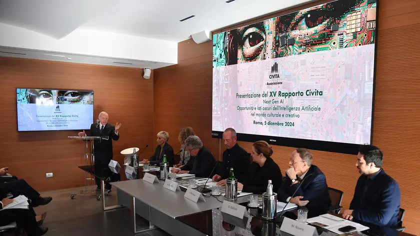 Il Presidente dellÕAssociazione Civita apre la presentazione del XV Rapporto Civita ÔNext Gen AIÕ Roma, 05 dicembre 2024. ANSA/FABIO CIMAGLIA (NPK)